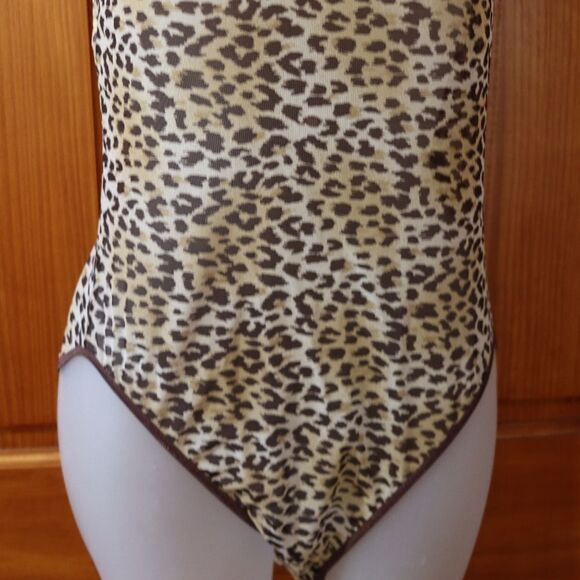 Marilyn Monroe Leopard Print Sheer Bodysuit Large Sheer Animal Statement Piece - Picture 3 of 14